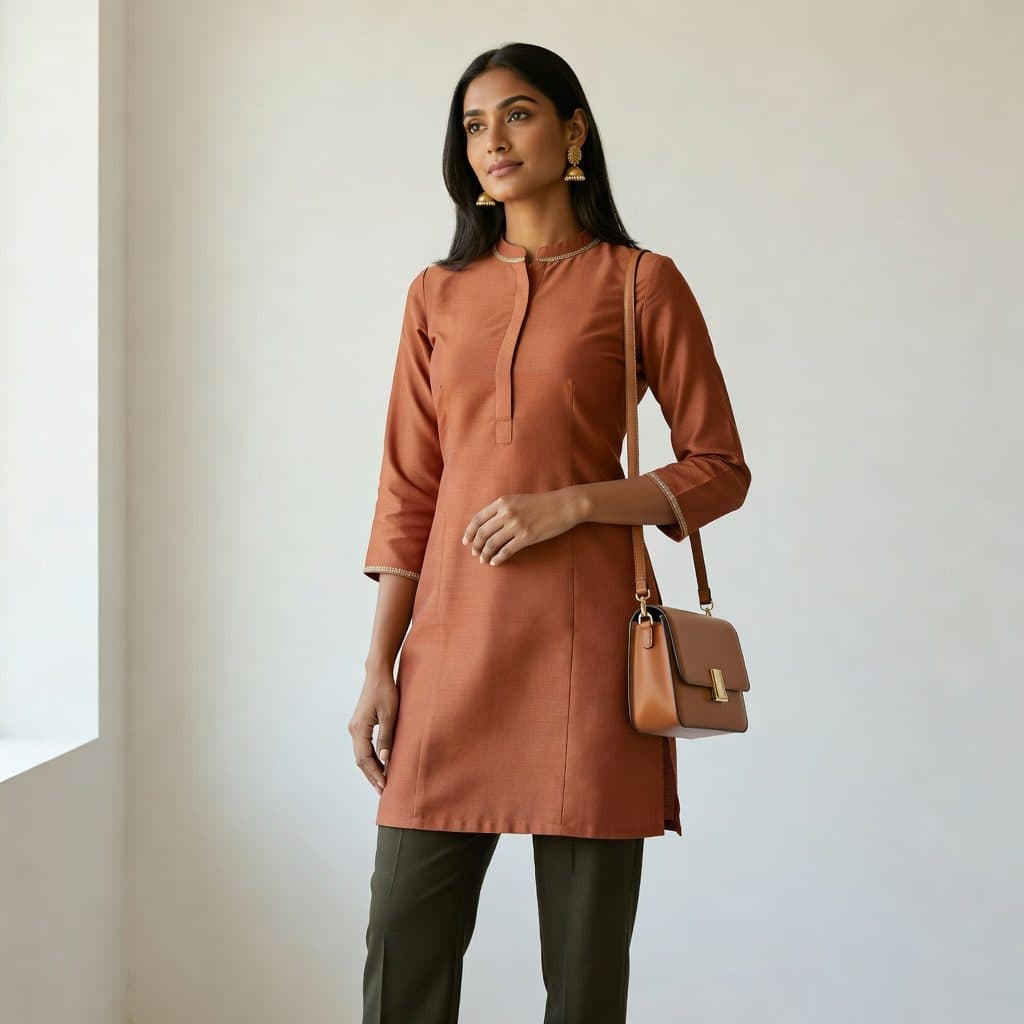 Rust Everyday Straight Kurti Set